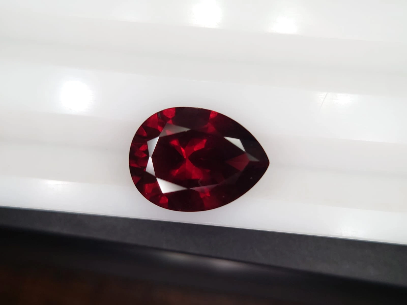 12.63ct Natural Malaya Garnet Earring Pair Pear cut from Tanzania — view 2